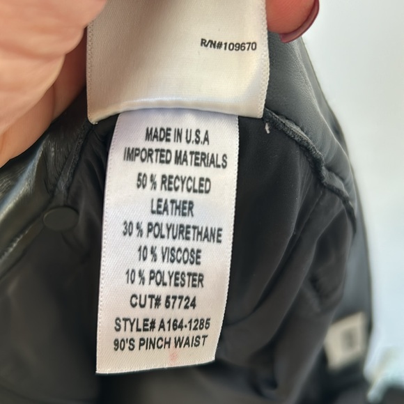 EUC AGOLDE Black Recycled Leather Pants (sz 27) - Picture 6 of 7